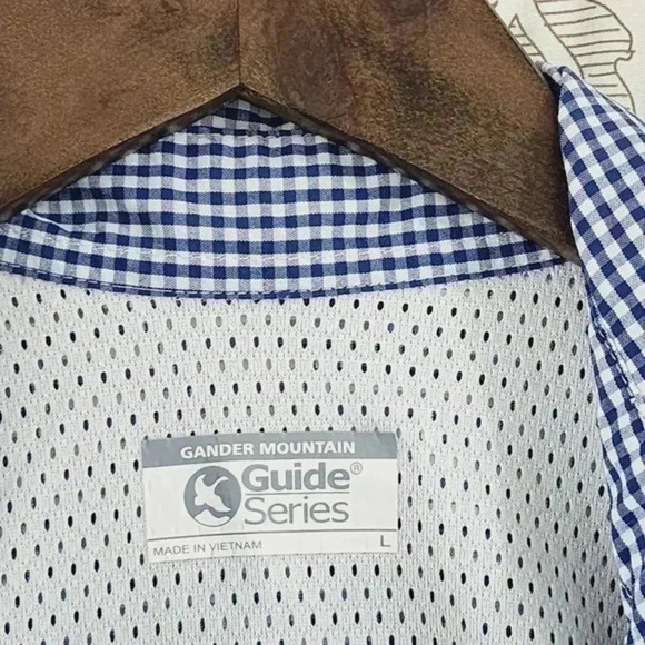 Gander Mountain Outdoor Checkered button up Short sleeve men's Shirt L - Picture 5 of 8